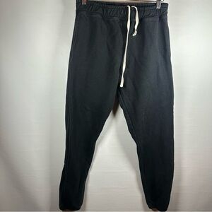 Standard Issue Black Sweatpants with Adjustable Drawstring and Tapered Cuffs